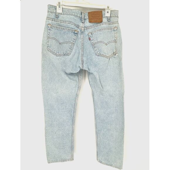 Vintage 1990s Levis 505 323x30 Measured 32in Acid Washed Light USA *Flaws* - Picture 2 of 14